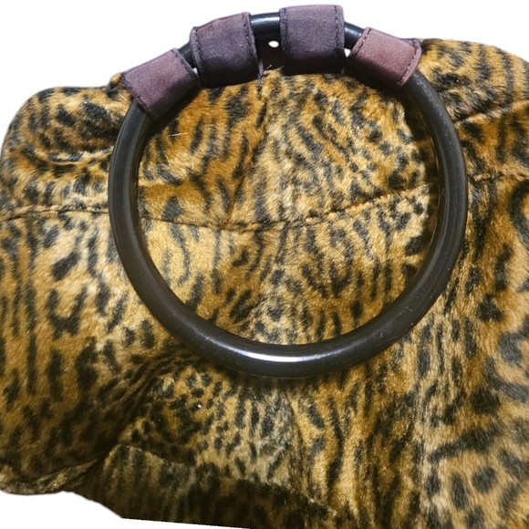 NEW 90s Original Custom Vintage Leopard Print Handle Bag and Thick Scarf - Picture 4 of 12